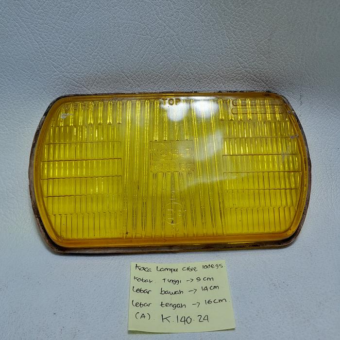 Kaca Lampu CIBIE LODE 95 Kotak Tinggi 9Cm Lebar Bawah 14Cm Lebar Tengah 16Cm Baru (A) Kuning