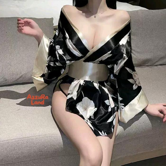 Lingerie sexy cosplay costume kimono hanfu wanita premium flower Japanese kimono kostum