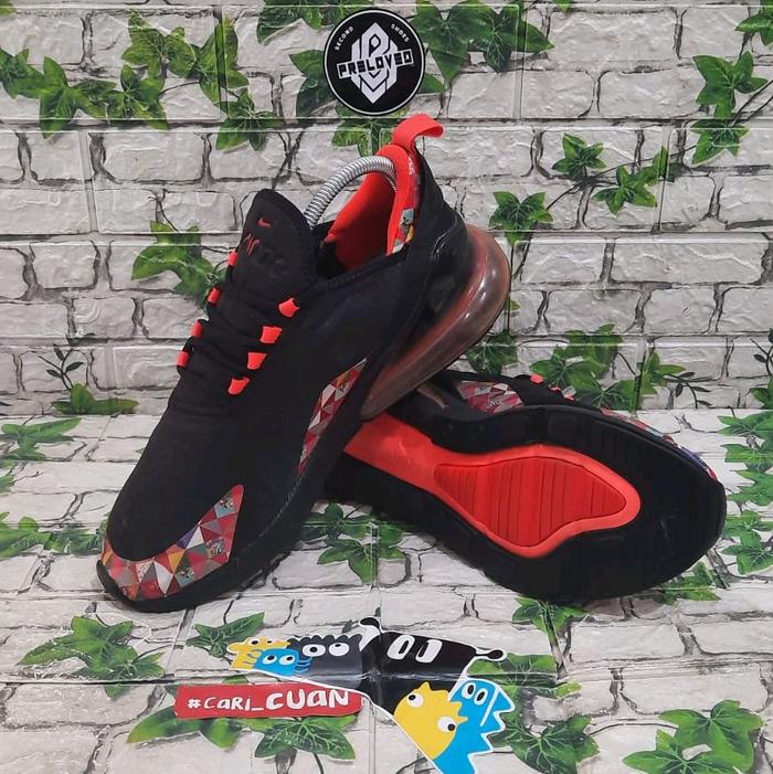 Nike Air Max 270 Chines New Year Size 44 Insole 28cm Sepatu Sneakers Pria Hitam Merah