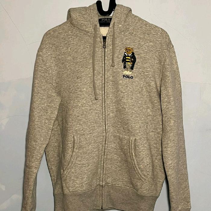 Polo Ralph Lauren Polo Bear Fleece Full-Zip Hoodie, Tudung Pria Katun
