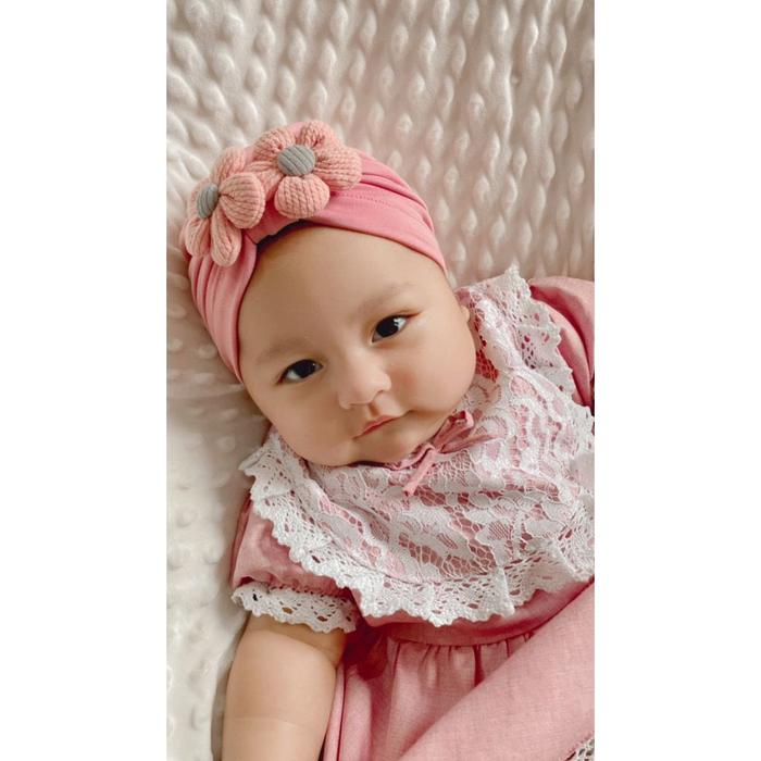 Turban Aisyah Bunga Rajut Anak Perempuan Umur 0-3 Tahun Terbaru - Bayi