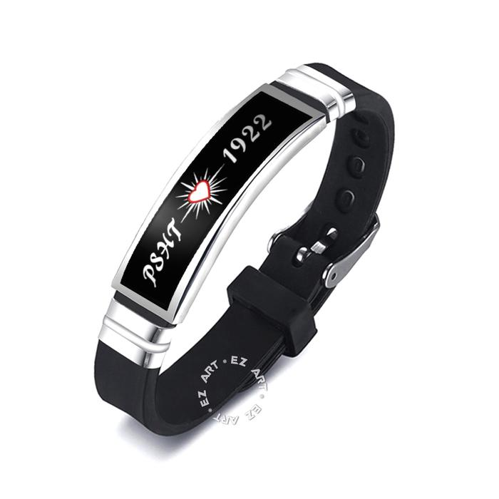 Gelang PSHT Pendekar Silat SH Terate Rubber Silicone Bahan Karet Silikon Plat Stainless Steel Epoxy 