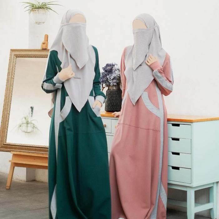 Zisheeri Baheera Sporty Dress | Gamis Sporty Zisheeri | Dress Kaos Polo By Zisheeri | Gamis Kekinian