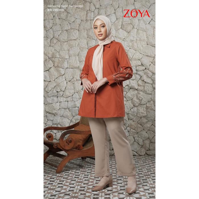 Terbaik Zoya Tunik Atasan Polos Kamalita Tunik Busui Friendly Hitam Dan Terakota
