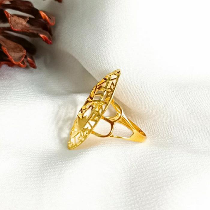 CINCIN EMAS ASLI MODEL KUPU PERMATA PUTIH KADAR 875 EMAS 23 KARAT