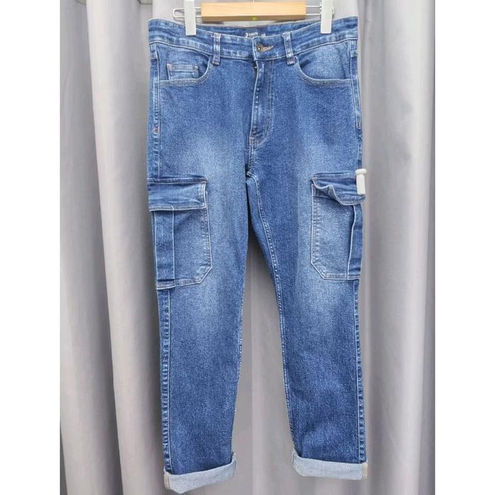 3Second Celana Jeans Cargo Panjang Pria Slim Fit 030325 Original
