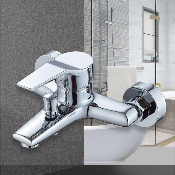 Shower Kran Keran Kamar Mandi toilet Air Panas Dingin Keran Mixer Bathtub 2 Cabang Tanam Brass Cuci