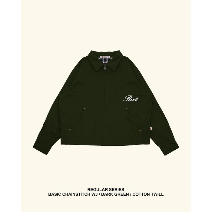RAWTYPE RIOT Basic Chainstitch Work Jacket - Dark Green