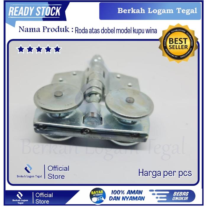 Roda atas doble dobel kupu roda gantung rel atas pintu sliding garasi model kupu wina