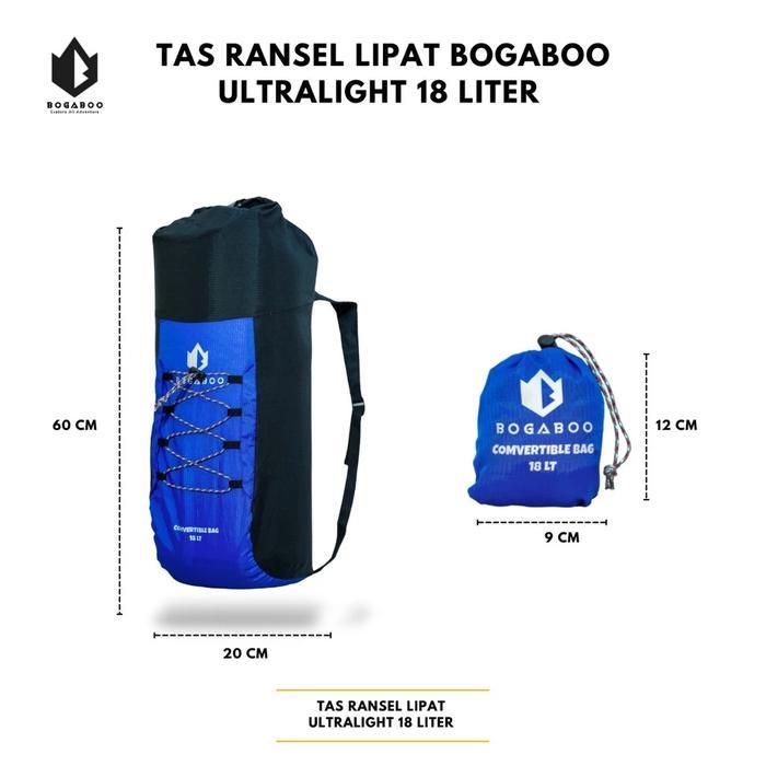tas ransel lipat mini dry sack bag model lipat foldable backpack drybag bogaboo 18 Liter tas summit 