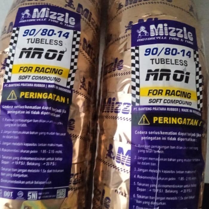 BAN SOFT COMPOUND 90/80 MIZZLE MR01 MR 01 BAN BALAP RACING TUBELLES RING 14 DAN 17