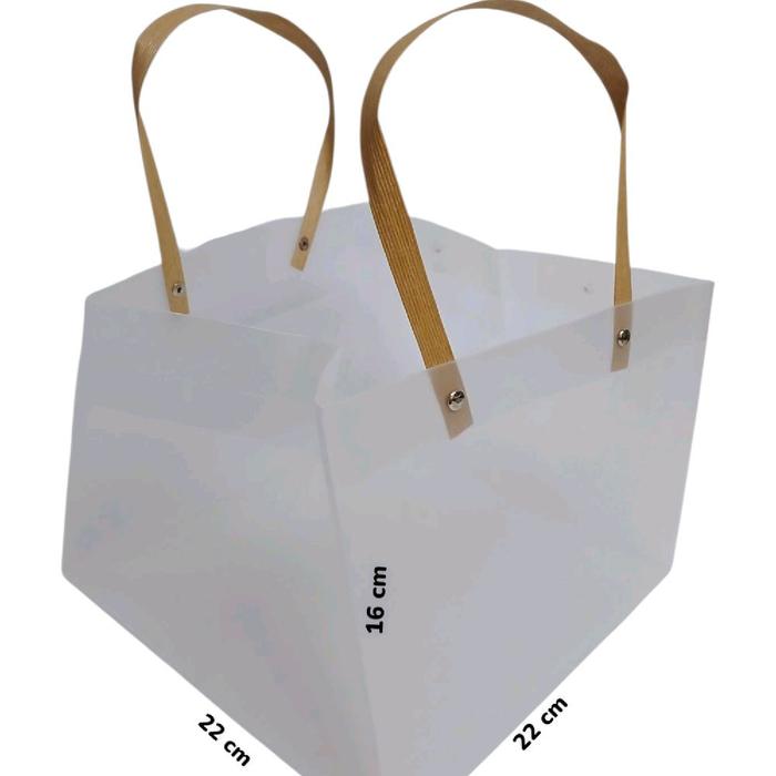 Tas Mika Kotak Doff Transparan Paper Bag Tote Bag
