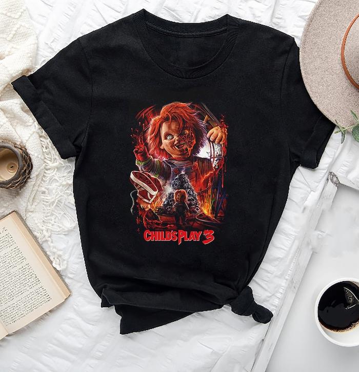Kaus Horor Permainan Anak Antik, Kaus Poster Film Permainan Anak, Kaus Chucky Film 90S, Hadiah untuk