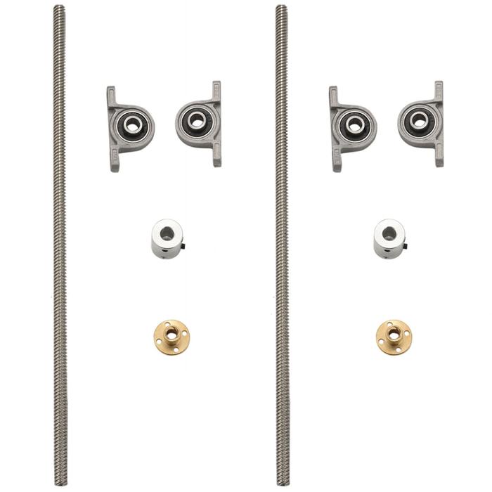2X 300Mm 8Mm T8 Lead Screw Set Lead Screw+ Copper Nut + Coupler + Pillow Bearing Block For 3D Printe