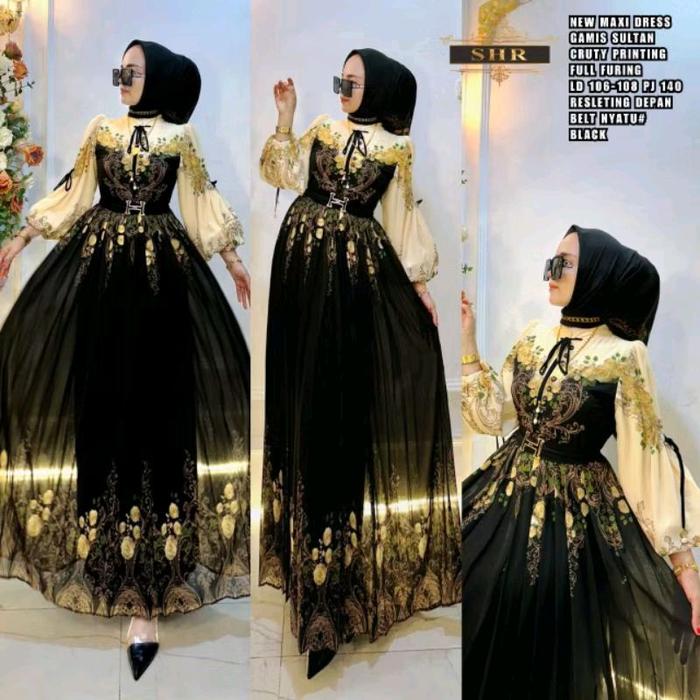 SHR Original DRESS GAMIS SPECIAL LEBARAN BAHAN PREMIUM CLASS CANTIK MENAWAN MEMPESONA Wanita Muslim 