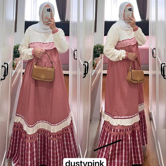 gamis ori semut linen premium