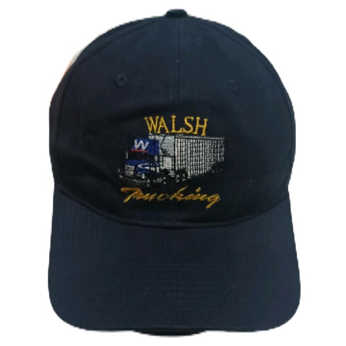Topi Snapback WALSH Trucking Navy dengan Desain Truk dan Logo Walsh yang Menarik