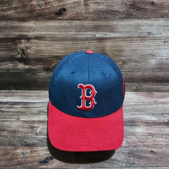 topi baseball caps MLB Boston redsox logo navy