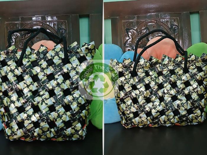 TAS TOTE BAG BUNGKUS KOPI ABC SUSU-3 / PRAKARYA KERAJINAN TANGAN DAUR ULANG TOTE BAG BUNGKUS KOPI AB