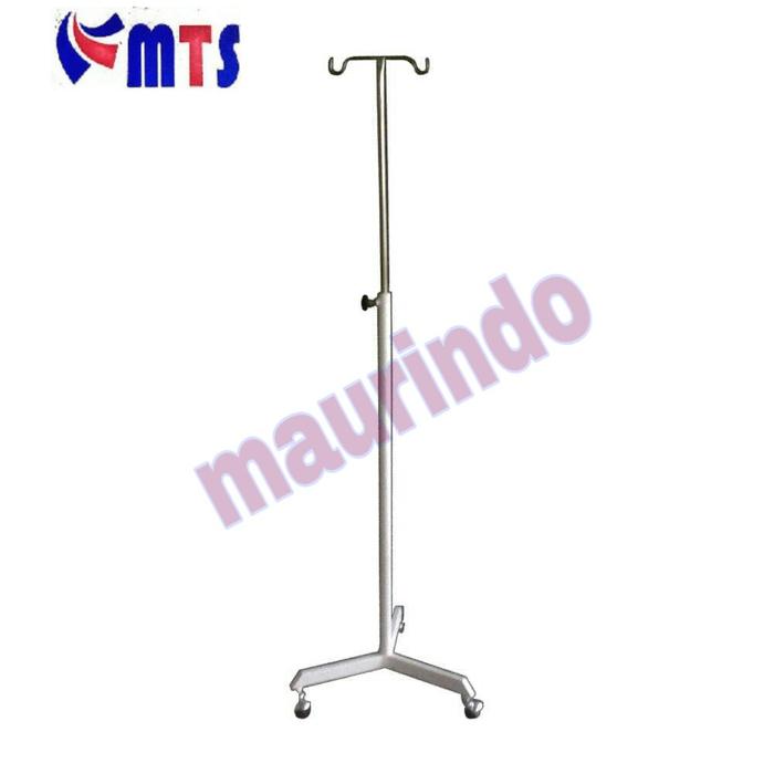 COD - Tiang Infus Kaki 3 Roda Standar Tiang Infus Portable Standard Stainless Steel