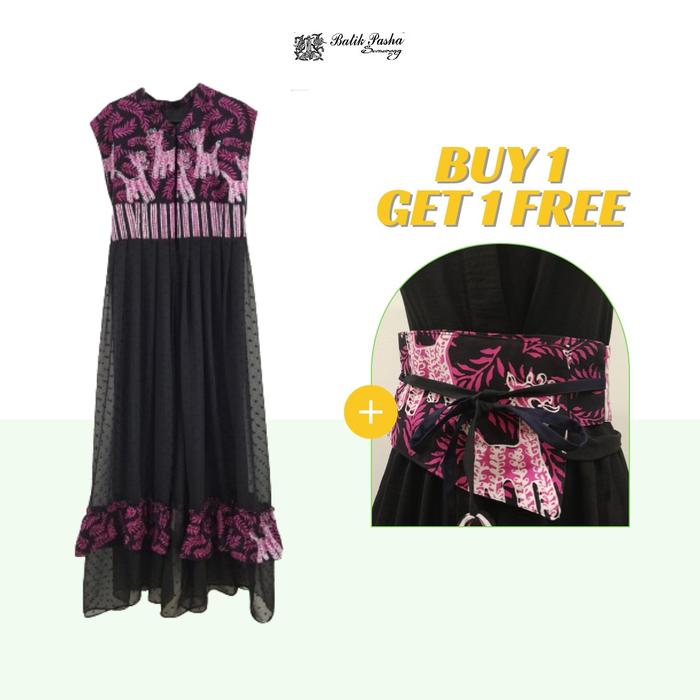 BATIK PASHA Set Batik Modern Wanita Baju Lebaran (2pcs) (Outer Batik + Obi Blet Motif Premium Warak