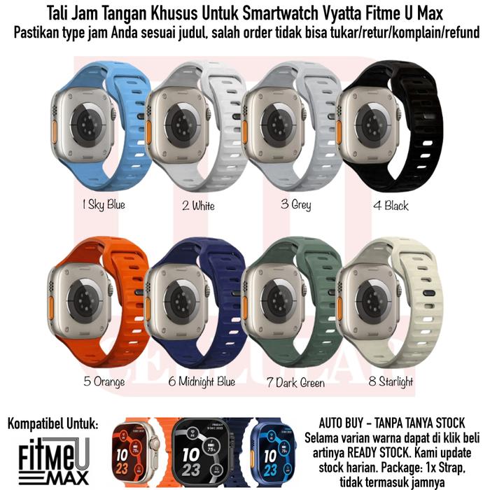 [PREMIER-W] TALI JAM TANGAN UNTUK VYATTA FITME U MAX - WATCH STRAP SILIKON RUBBER PRIA WANITA HIGH Q