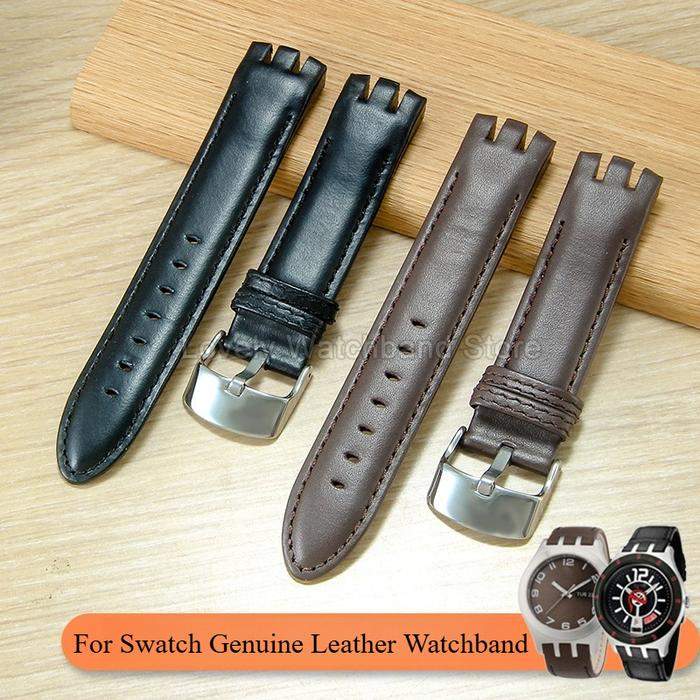 Skin-friendly Breathable Dainty Genuine Leather Strap for Swatch YTS409 YTS402 YTB400 Watch Accessor