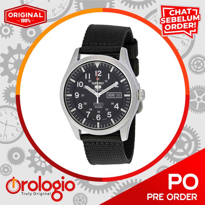 Jam Tangan Seiko 5 Sport Automatic Black Canvas SNZG15