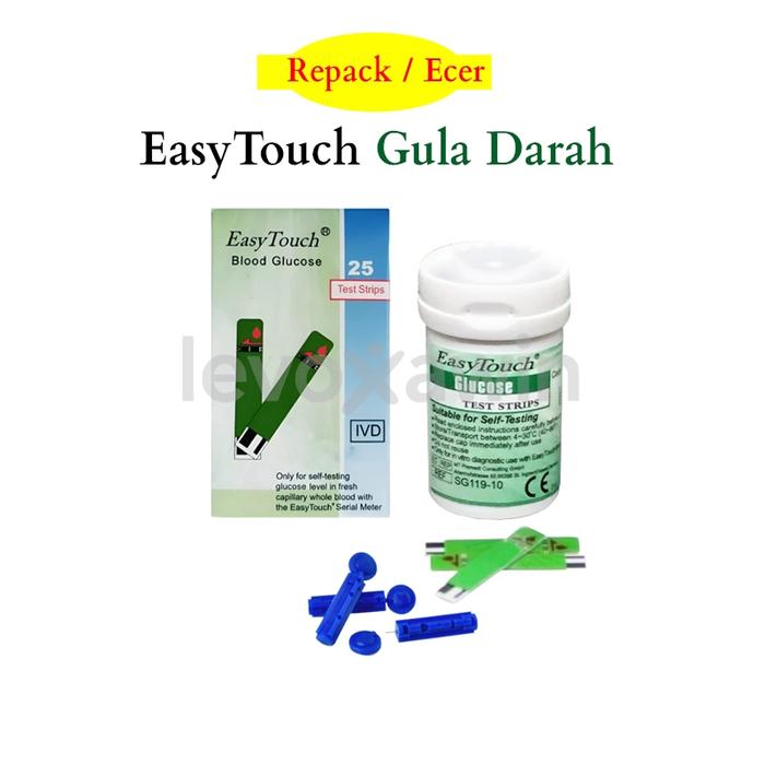 Strip Refill Gula Darah Easy Touch Stick Stik Cek Tes Easytouch Glucose Glukosa Bonus Lancet