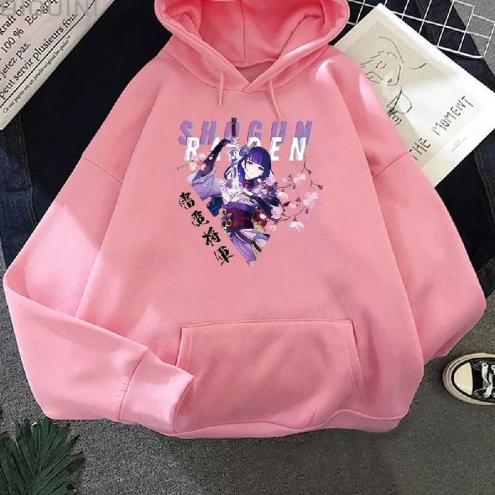 Jaket Hoodie Anak Perempuan Cewek Wanita Laki Laki Cowok Unisex Kartun Karakter Game Genshin Impact 