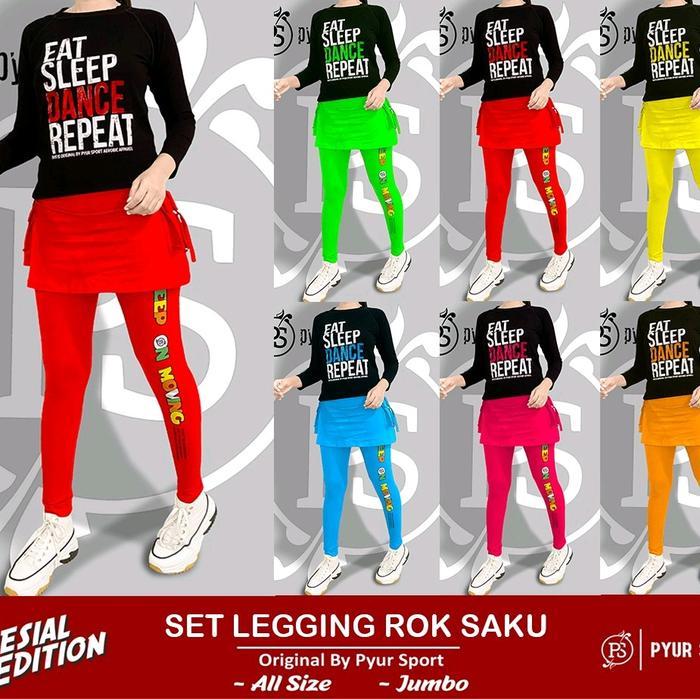 pyur sport setelan leging rok panjang original by pyur sport,