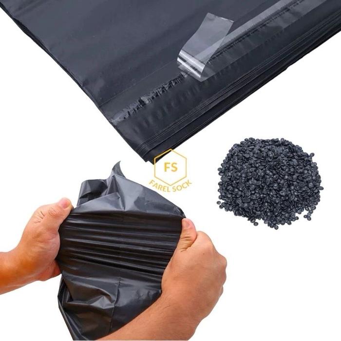 Plastik Packing POLYMAILER Olshop isi 100 Lembar Hitam Ukuran 16x20