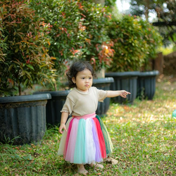 ROK TUTU GRADASI PELANGI COUPLE DEWASA DAN ANAK-ANAK TRENDY