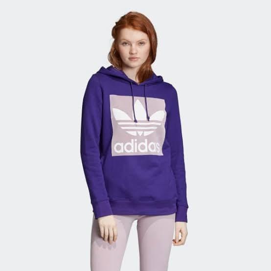 Promo / Terbaru Adidas Original Trefoil Hoodie Purple White Women Non Cod