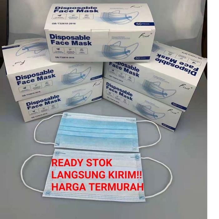 MASKER EARLOOP 3PLY isi 50pcs TERLARIS