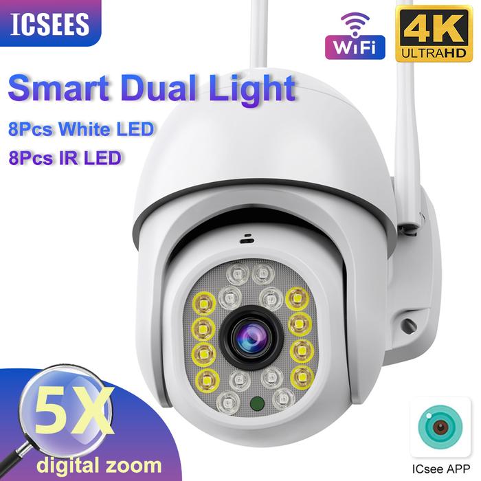 ICSEES 8MP IP Camera WiFi PTZ CCTV Camera Security Surveillance