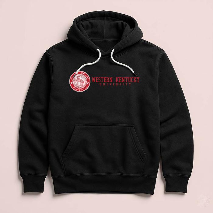 Hoodie WKU Western Kentucky University Premium Fleece Cloth Sweater Jacket Hood Black Hitam
