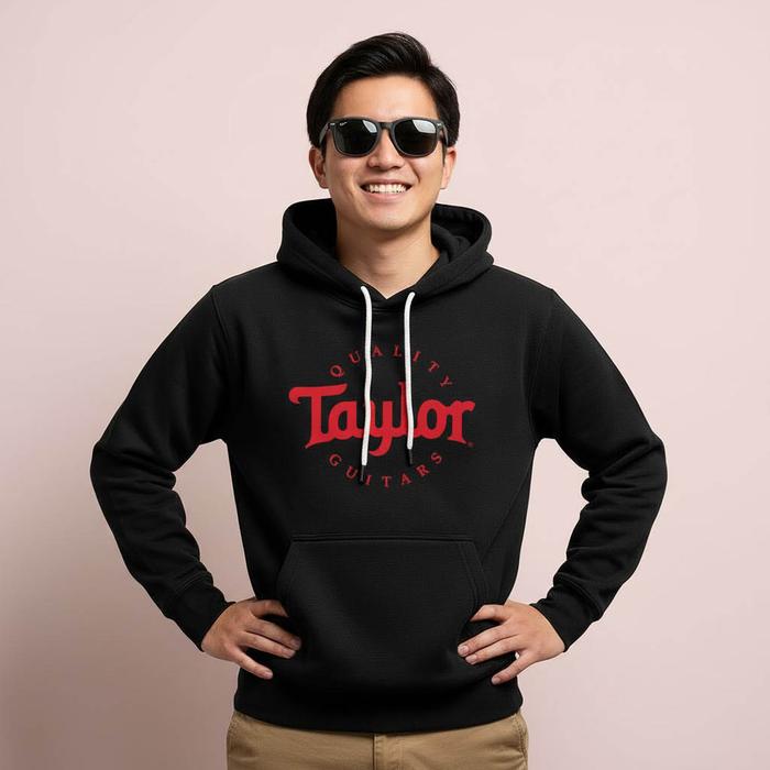 Hoodie Taylor Guitar Premium Fleece Cloth Sweater Jacket Hood Black Hitam