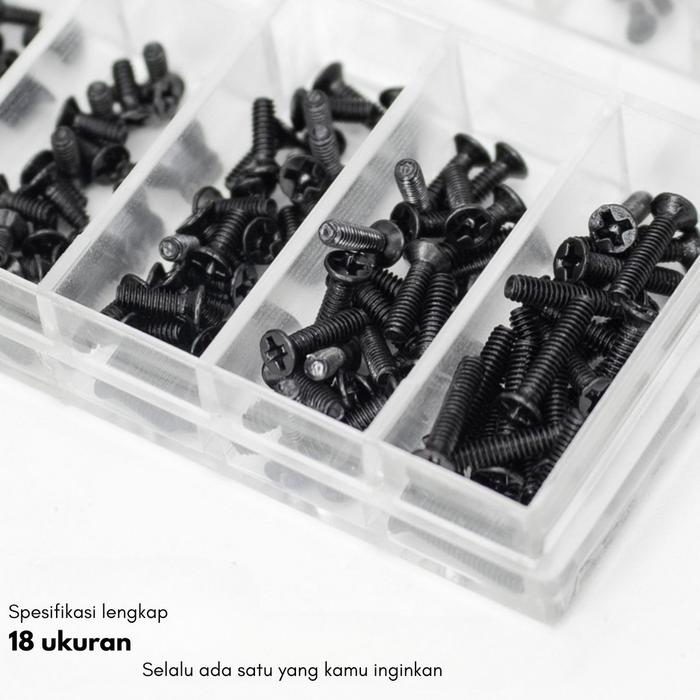 Set Baut Skrup Mini Untuk Laptop Hp Notebook Universal Asus Lenovo Acer Dell Hp Screw Sekrup Set Br1