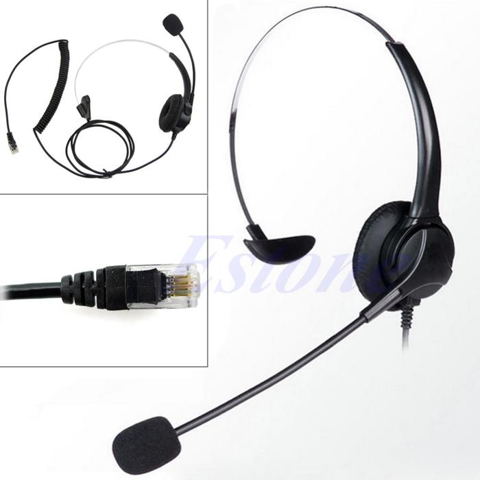 4-Pin RJ11 Monaural Corded Operator Call Center Telephone Headset