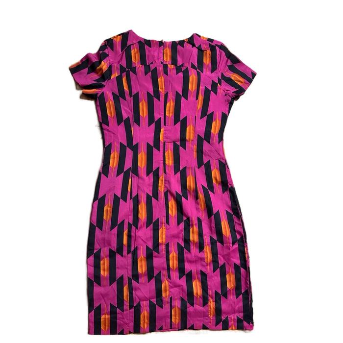 Mint dress motif warna fushia