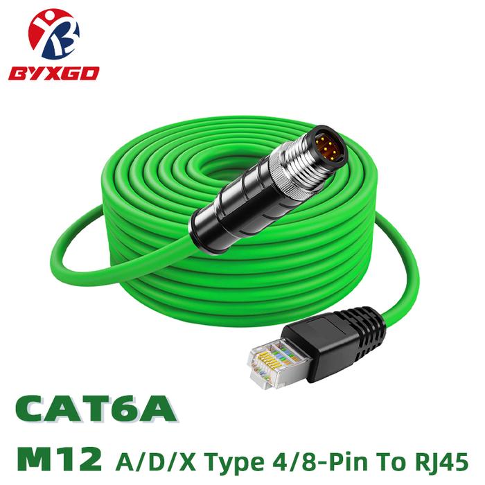 CAT6A Shielded M12 To RJ45 Industrial Ethernet Cable,M12 Connector 4/8-Pin Male/Female A/D/X Code,M1