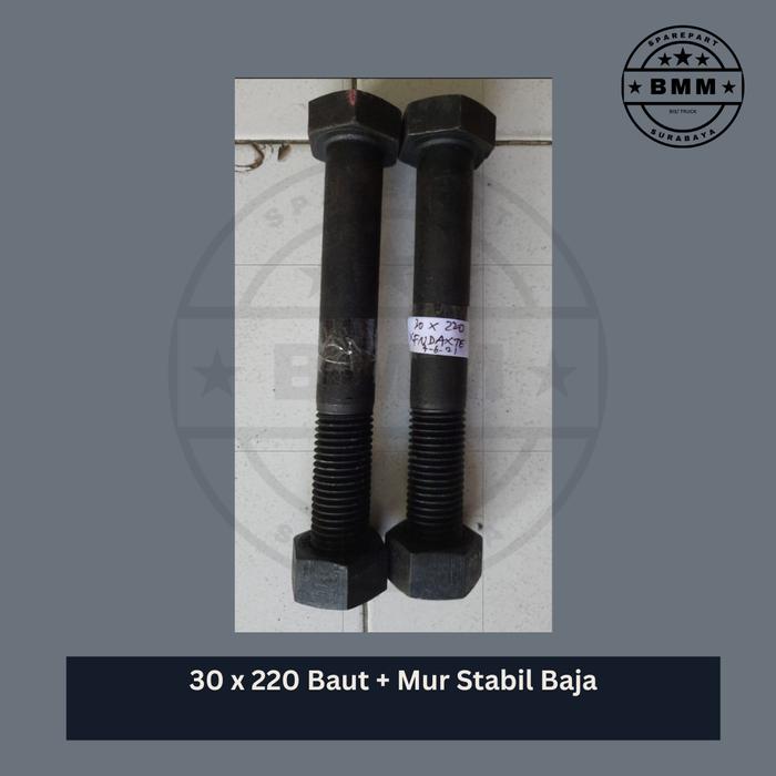 30 x 220 Baut + Mur Stabil Baja