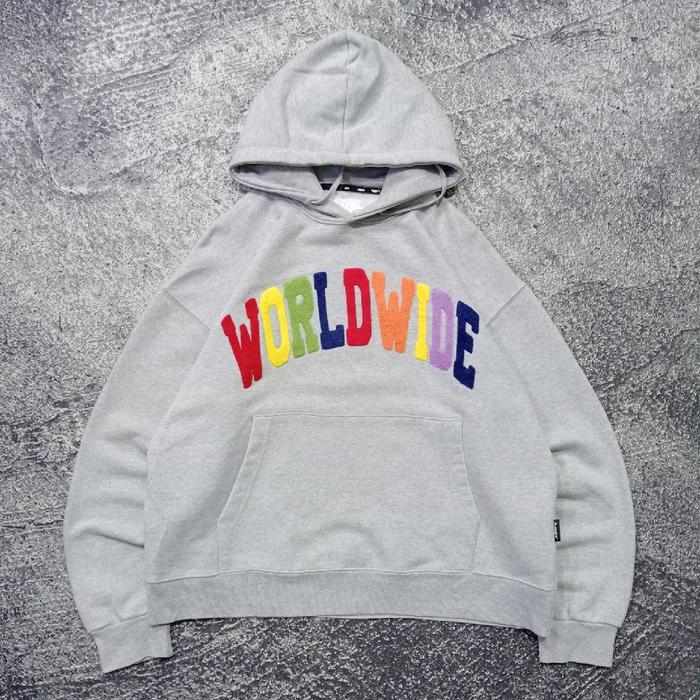 Jaket Hoodie AMES WORLDWIDE logo bordir bagus size xxl