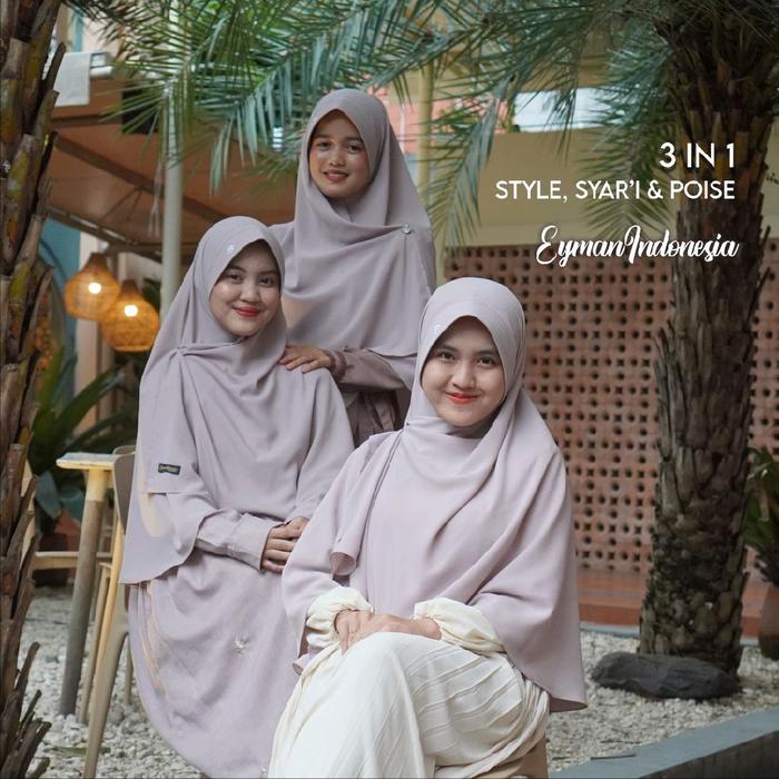 HIE (Hijab Instant Exclusive) | Ivory | EymanIndonesia | Fashion Muslimah | 3in1 Style, Syar'i & Poi