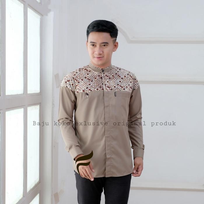 Baju Kemko Pria Lengan Panjang Motif Farhan Poliester