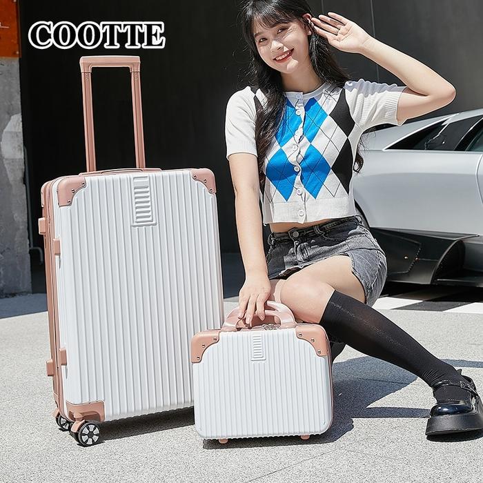 koper Modis Besar ABS+PC Kabin Bagasi 20inch 22"24" tas koper besar Roda 4 koper Mini Case14 Inch MU
