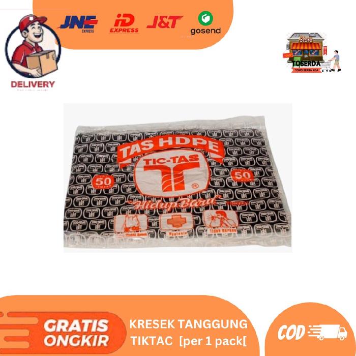 Tas HDPE Tic-Tas Kresek Tanggung 50 Pcs per 1 Pack
