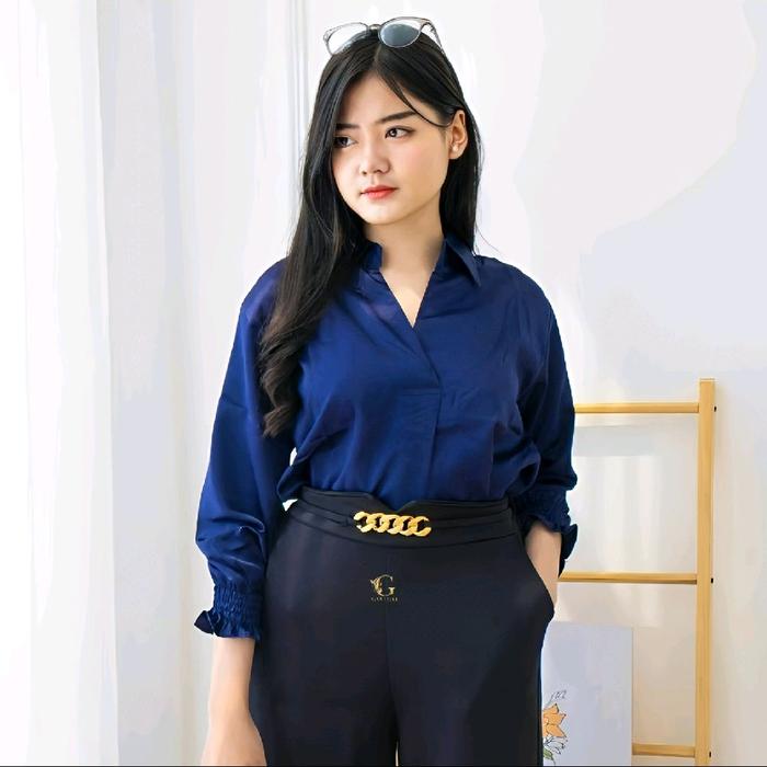 Blouse Satin Fortuna Premium / Atasan Baju Wanita Panjang Dewasa Casual / skintific outfit