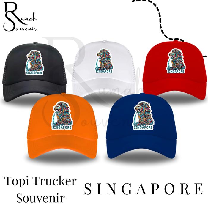 Topi Souvenir Singapore Topi Jaring Singapura Model 1